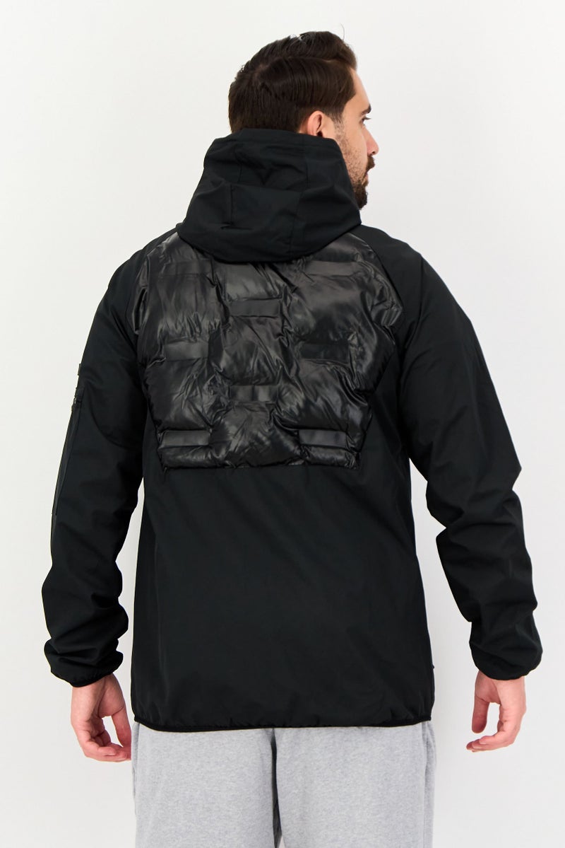 Ellesse جاكيت هودي خارجي بأكمام طويلة ومناسب للرياضة للرجال، أسود - Image 3