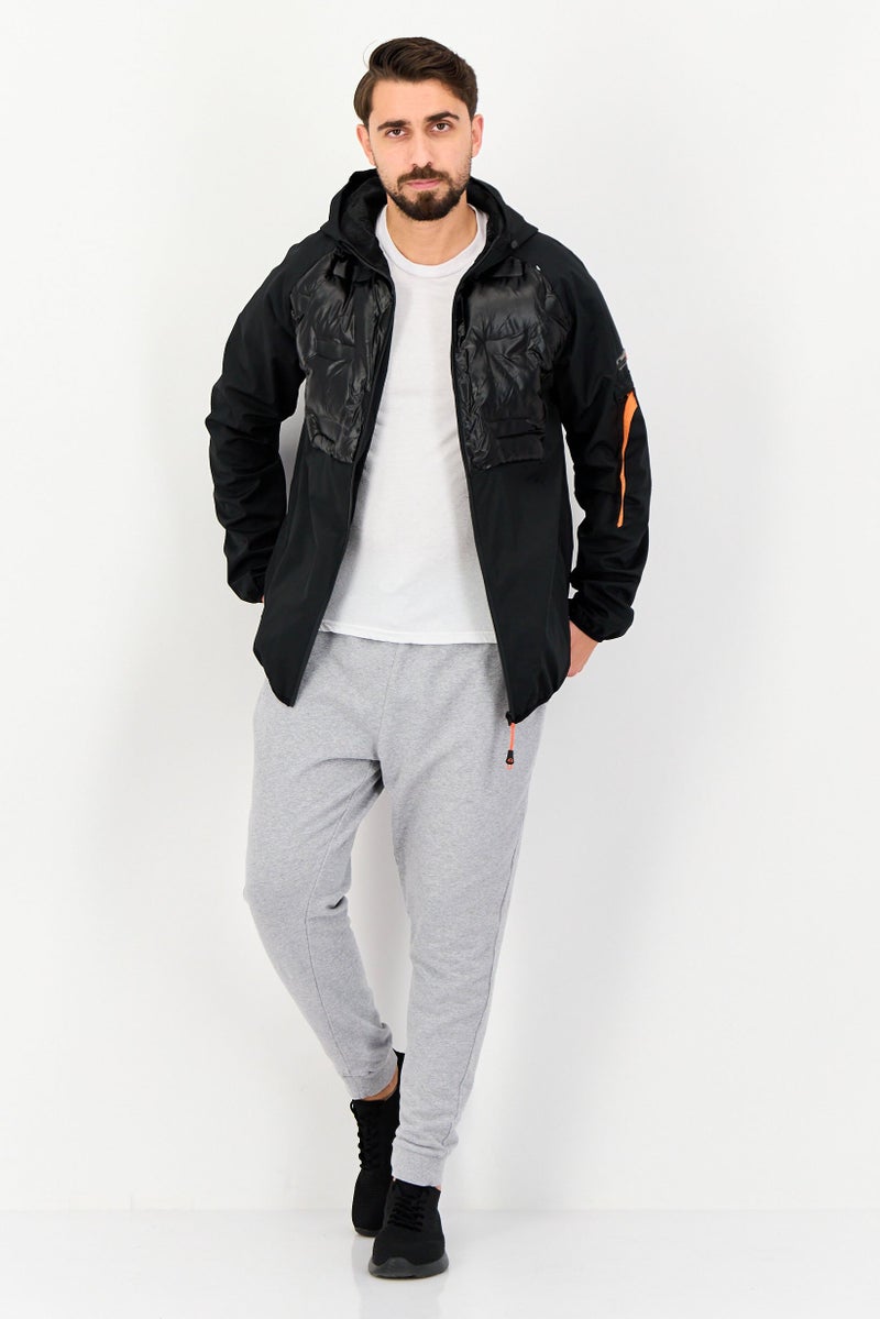 Ellesse جاكيت هودي خارجي بأكمام طويلة ومناسب للرياضة للرجال، أسود - Image 4