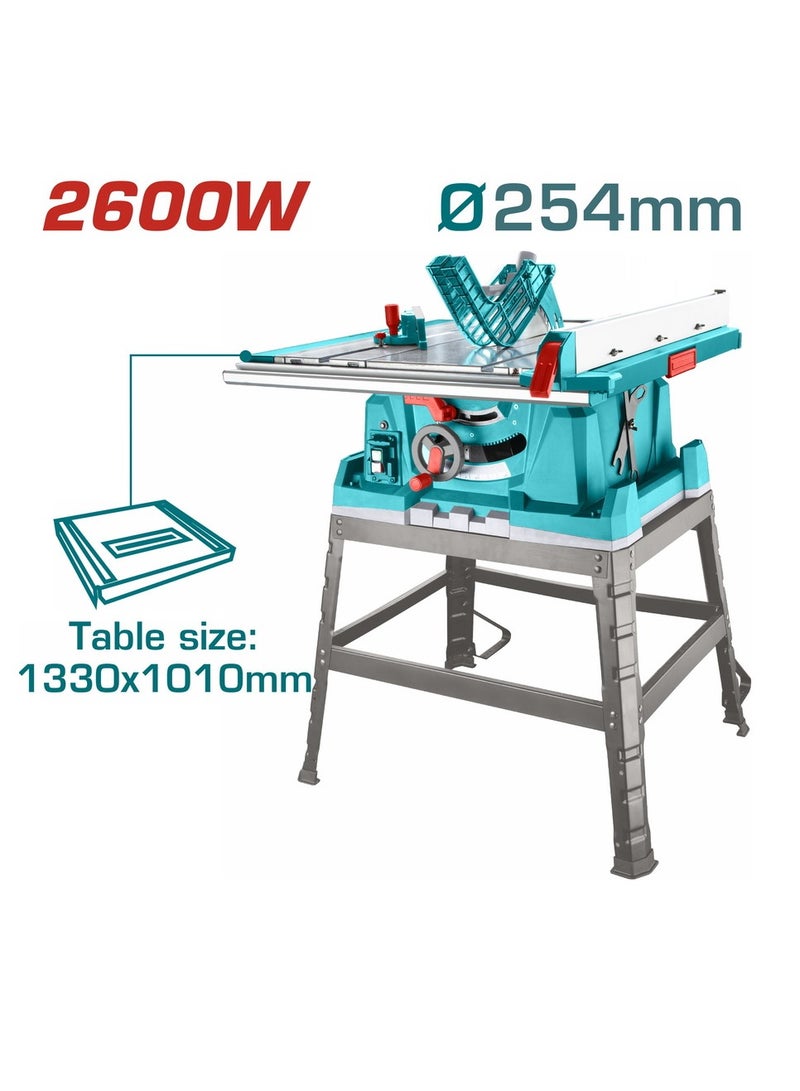 TOTAL 10-inch 2600W Table Saw - TS526043 - Total