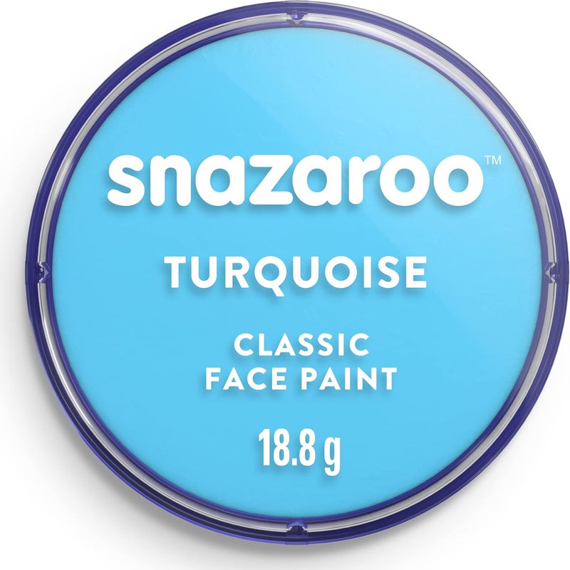 Snazaroo Classic Face Paint in Turquoise - 18.8g Pot - Image 1