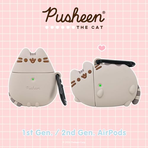 iFace x Pusheen The Cat [ Compatible with AirPods 1/2 ] Cute Silicone Protective Cover [Carabiner Clip Included] [Wireless Charging Capable] - Laying Down - Image 2
