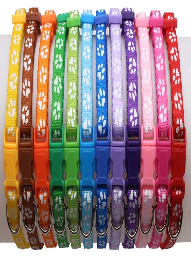 YOY 12 pcs/Set Soft Nylon Puppy Whelping ID Collars - Adjustable Reusable Washable Baby Dog ID Bands Pet Identification for Breeders, Neck 8" - 13" - Image 2