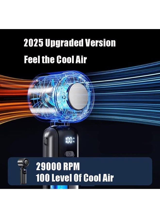 Portable Turbocharged Cooling Fan, Upgraded Cooling Tech Handheld & Foldable 29000RPM Ultra High Speed Ideal for Outdoor Travel & Office (Gunpowder) - Image 4