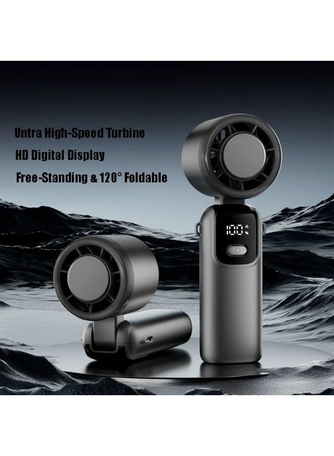 Portable Turbocharged Cooling Fan, Upgraded Cooling Tech Handheld & Foldable 29000RPM Ultra High Speed Ideal for Outdoor Travel & Office (Gunpowder) - Image 3