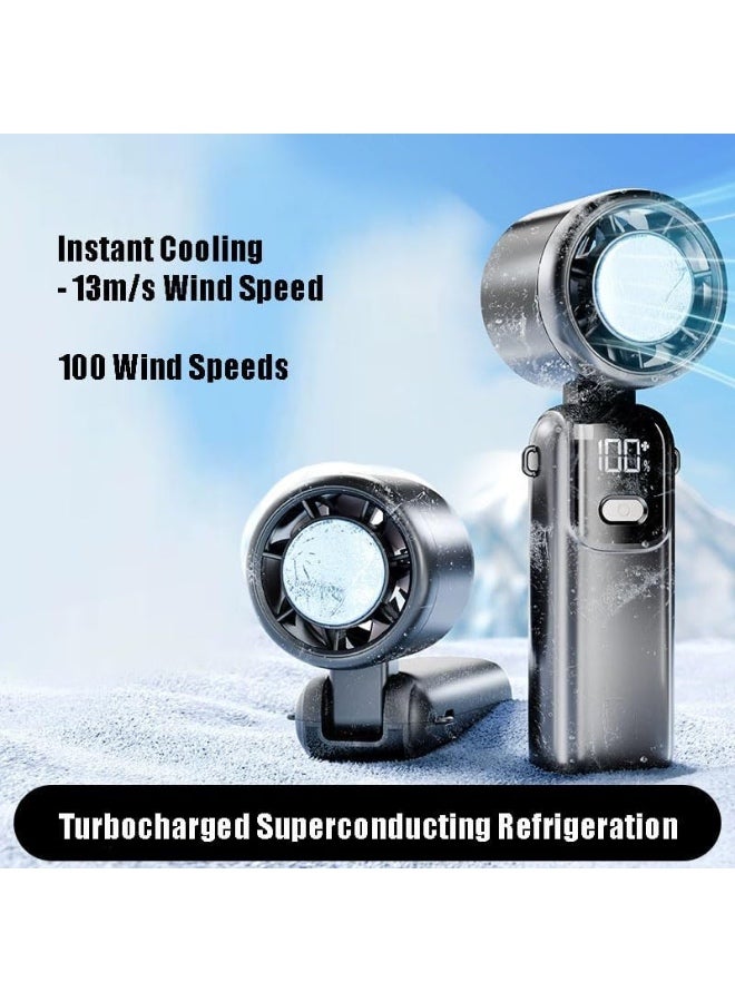 Portable Turbocharged Cooling Fan, Upgraded Cooling Tech Handheld & Foldable 29000RPM Ultra High Speed Ideal for Outdoor Travel & Office (Gunpowder) - Image 5