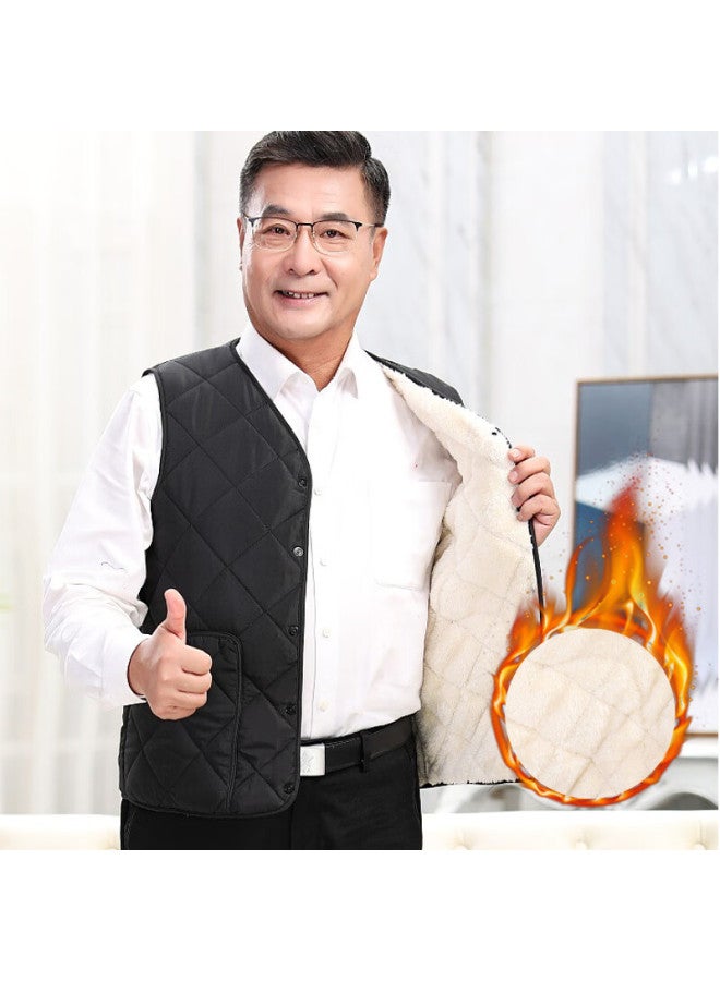 Yuzhaolin Thermal Vest For Men, Thickened And Fleece-lined, Inner And Outer Wear, Sleeveless Waistcoat For Middle-aged And Elderly Men - Image 1