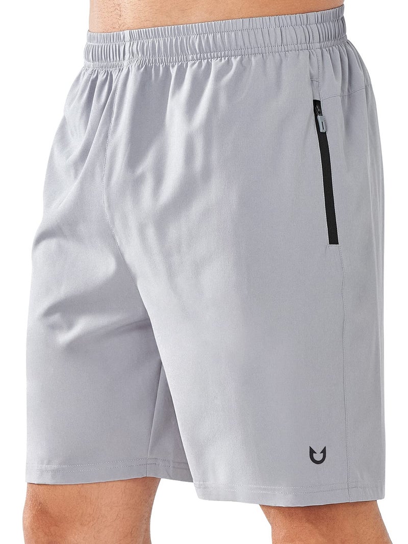 NORTHYARD Men's Athletic Running Shorts Quick Dry Workout Shorts Lightweight Sports Gym Basketball Shorts Hiking Exercise Grey-7 inches L - Image 1