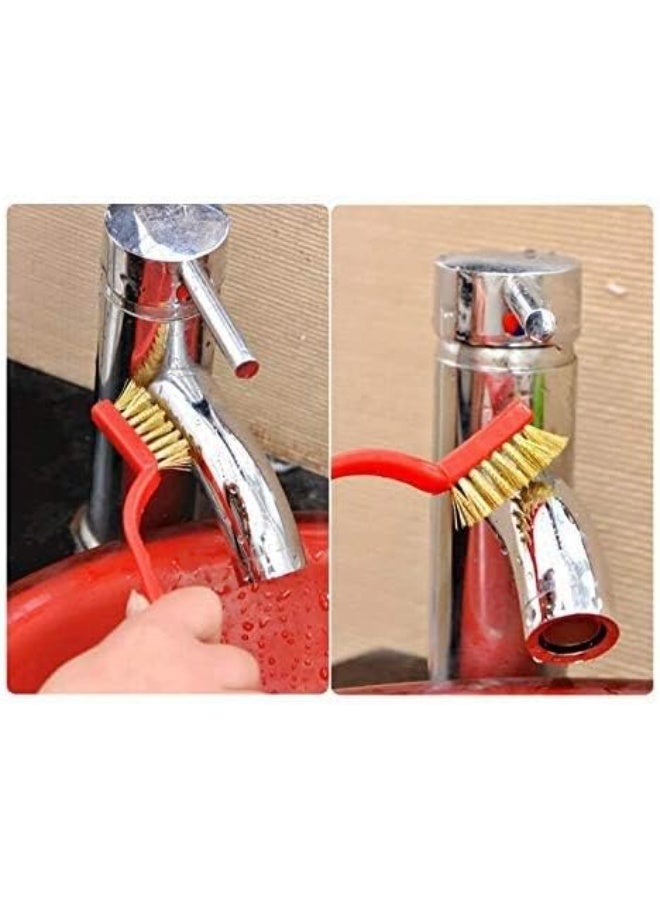 Small multi-functional wire brushes for cleaning rust and metals, a cleaning brush set for hard-to-reach places, effective for gas stoves and cleaning welding residue, paint, rust, and more. 6-piece set (2 packs x 3 pieces). - Image 3