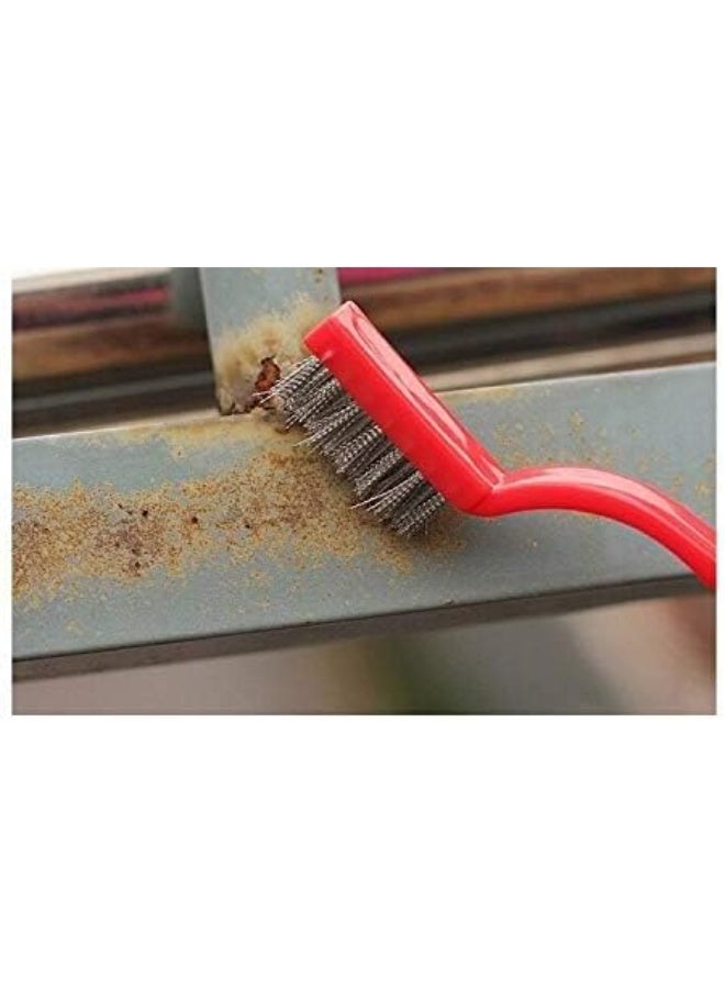 Small multi-functional wire brushes for cleaning rust and metals, a cleaning brush set for hard-to-reach places, effective for gas stoves and cleaning welding residue, paint, rust, and more. 6-piece set (2 packs x 3 pieces). - Image 2