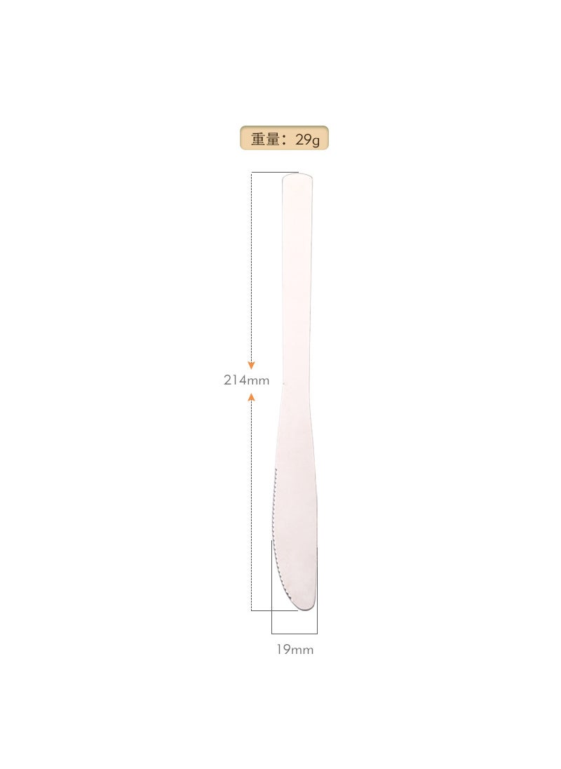 Generic - SOURCE manufacturer hotel stainless steel tableware suit creative flat handle ice spoon Western steak stainless steel knife, fork and spoon Flat handle ice spoon - Image 1
