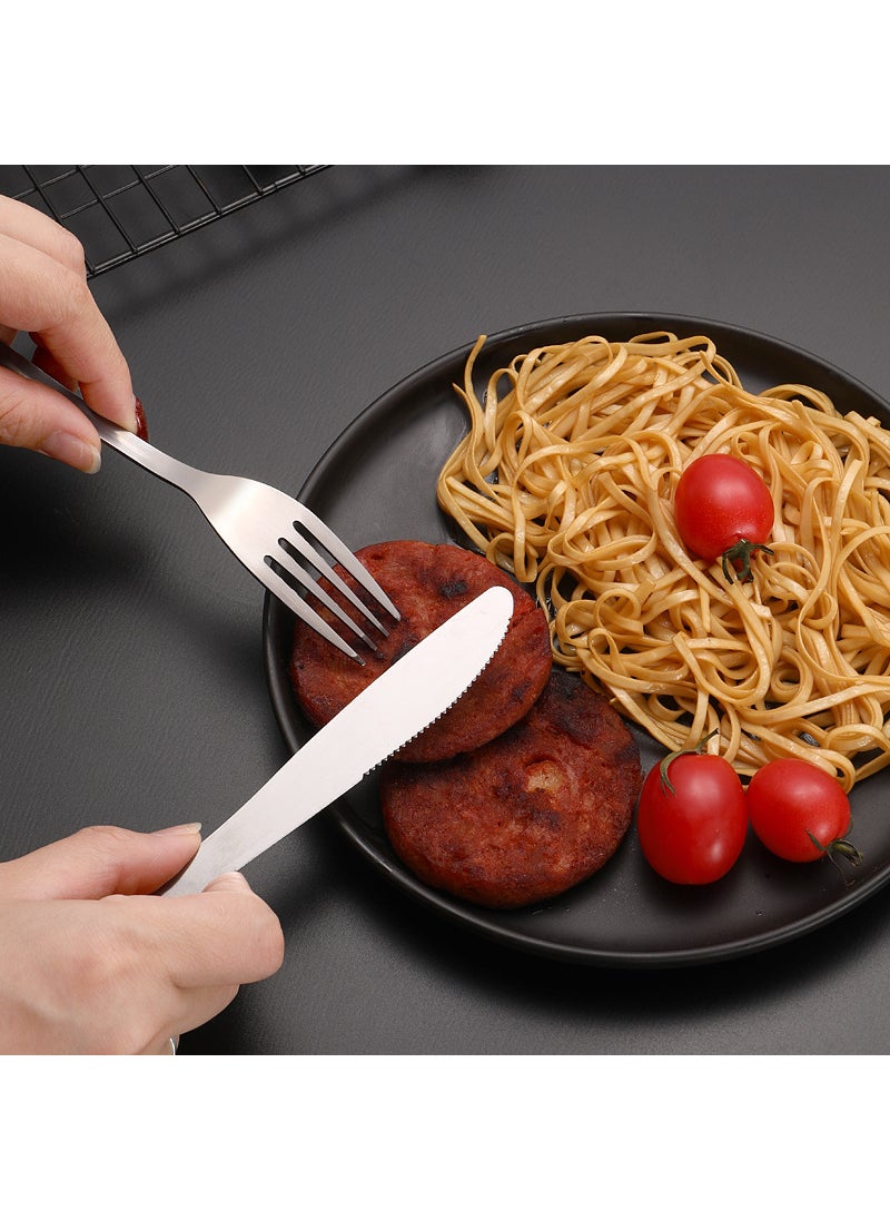 Generic - SOURCE manufacturer hotel stainless steel tableware suit creative flat handle ice spoon Western steak stainless steel knife, fork and spoon Flat handle ice spoon - Image 1
