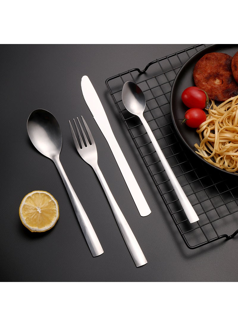 Generic - SOURCE manufacturer hotel stainless steel tableware suit creative flat handle ice spoon Western steak stainless steel knife, fork and spoon Flat handle ice spoon - Image 1
