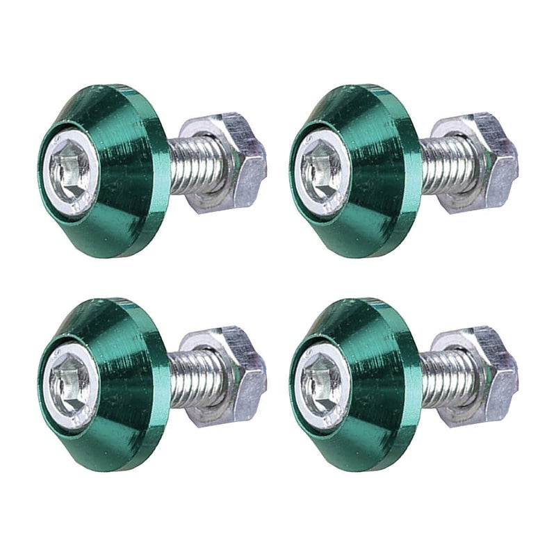 LHDOS 4PCS Motorcycle License Plate Bolts, Aluminum Alloy Car Tag License Plate Screw Decorative Kit, License Plate Frame Fastener Accessories for Most Motorcycles, Cars, Trucks (Green) Flexible usage build - Image 1