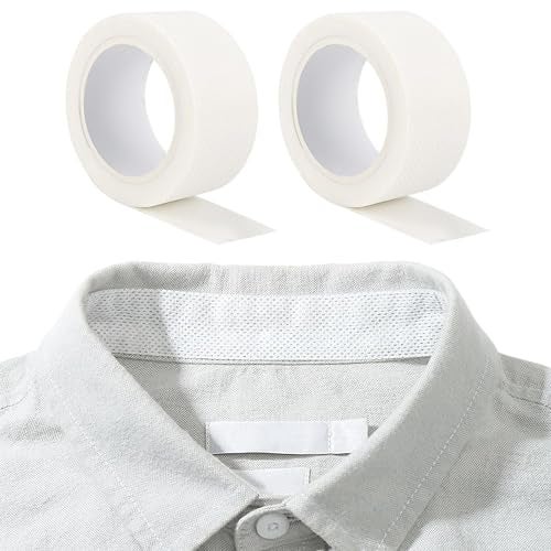 KLIFFOO 2 Pcs Collar Protector Sweat Tape, Disposable Sweat Absorbing Pad, Self-Adhesive Sweat Absorbing Pads for Shirt Collar, Hats Liner, Caps Brims, Against Collar Sweat & Stains Protector (PACK 2) - Image 1