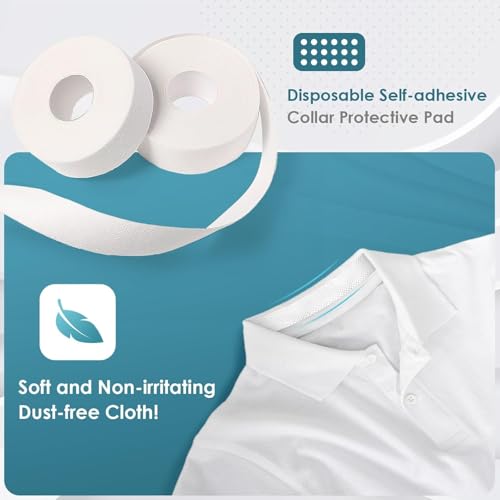 KLIFFOO 2 Pcs Collar Protector Sweat Tape, Disposable Sweat Absorbing Pad, Self-Adhesive Sweat Absorbing Pads for Shirt Collar, Hats Liner, Caps Brims, Against Collar Sweat & Stains Protector (PACK 2) - Image 5