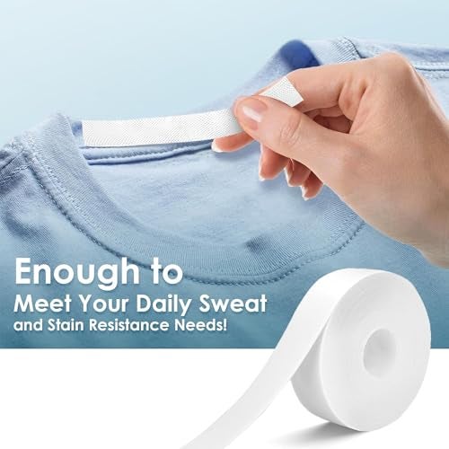 KLIFFOO 2 Pcs Collar Protector Sweat Tape, Disposable Sweat Absorbing Pad, Self-Adhesive Sweat Absorbing Pads for Shirt Collar, Hats Liner, Caps Brims, Against Collar Sweat & Stains Protector (PACK 2) - Image 2