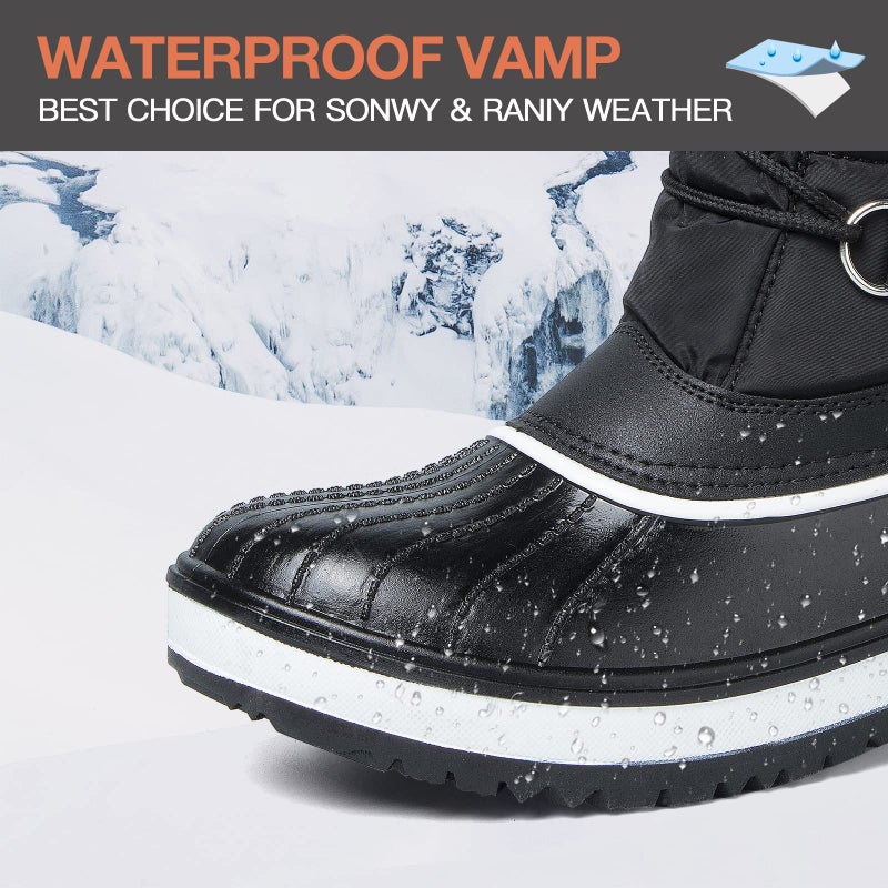 mysoft Women's Waterproof Winter Boots, Warm Insulated Snow Boots for Outdoor Black 6 - Image 4