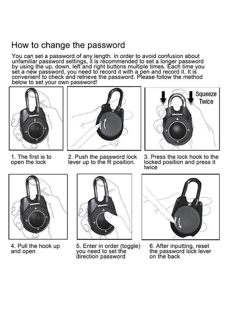 Master Master Lock Padlock Portable Gym School Fitness Club Combination Code Directional Padlock Locker Lock  - Image 4