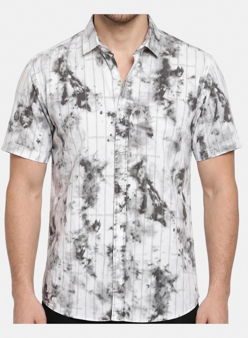 Men'S Casual Short-Sleeved Printed Shirt