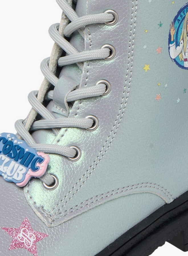 باربي أحذية الكاحل بطبعة مع سحاب إغلاق - Image 4