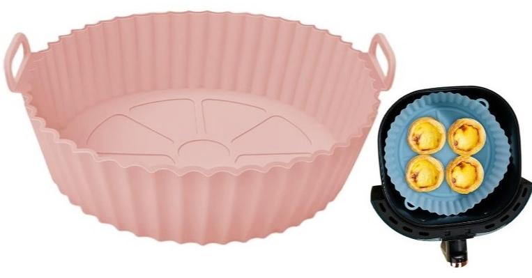 قوالب ايرفراير سيليكون غير لاصق، قالب وعاء سليكون ارفرير دائري آمن غذائيًا للقلاية الهوائية، بطانة مقلاة هوائية بديل لورق الزبدة القابل للاشتعال، سلة فرن قابلة لإعادة الاستخدام، ملحقات فرن للمطبخ، مناسبة للمقلاة الهوائية 3 إلى 5.7 لتر( اللوان متعددة  تاتي بشكل عشوائي) - Image 1