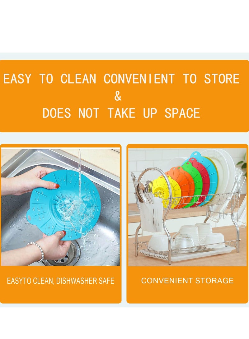 7 Pack Silicone Lids, Microwave Splatter Cover, 5 Sizes Reusable Heat Resistant Food Suction Lids fits Cups, Bowls, Plates, Pots, Pans, Skillets, Stove Top, Oven, Fridge BPA Free, Mothers Day Gifts  - Image 5