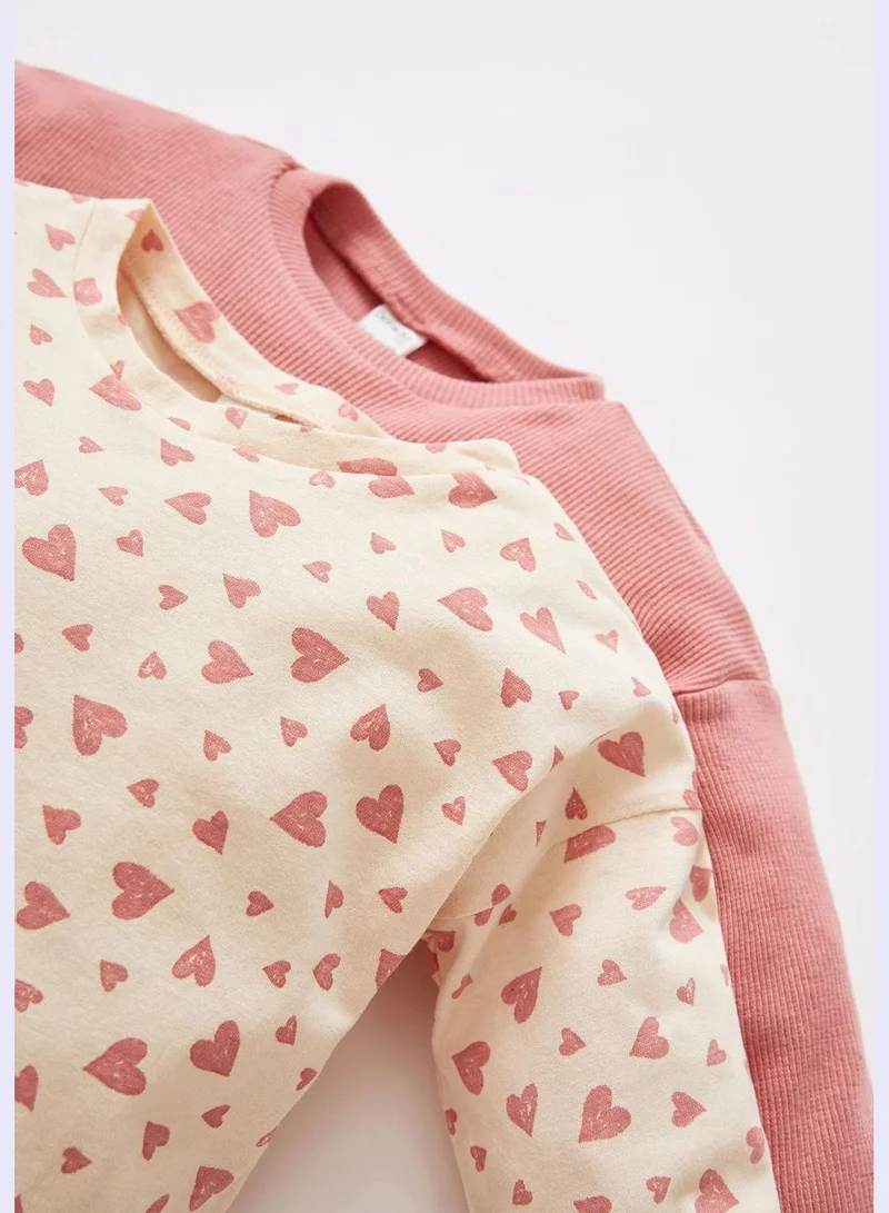 ديفاكتو 2 Pack BabyGirl Knitted Regular Fit Long Sleeve Body