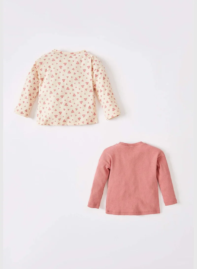 ديفاكتو 2 Pack BabyGirl Knitted Regular Fit Long Sleeve Body