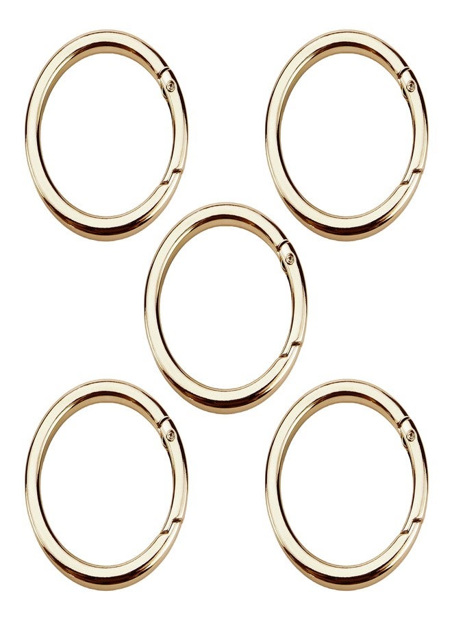 EMYVSVO 5Pcs Gold Metal O Ring Keychain Rings Spring Keyrings Buckle Snap Clip Round Carabiner Clip for Purse Strap, Handbag, Key Chain Hooks Accessoriess(Gold) - Image 1