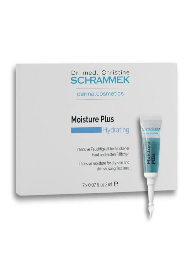 Schrammek Moisture Plus Ampoules (7 x 0.07 fl oz – Intense Hydration for Dry & Dehydrated Skin – With Hyaluronic Acid & Paracress Extract – Smooths Fine Lines – Firms & Refreshes – Dr. Schrammek - Image 1