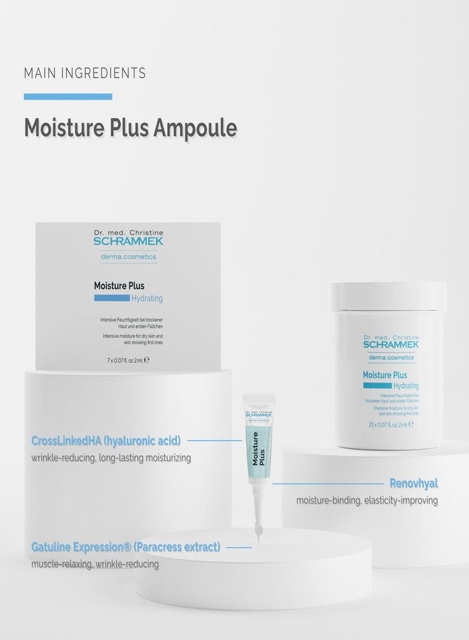 Schrammek Moisture Plus Ampoules (7 x 0.07 fl oz – Intense Hydration for Dry & Dehydrated Skin – With Hyaluronic Acid & Paracress Extract – Smooths Fine Lines – Firms & Refreshes – Dr. Schrammek - Image 3