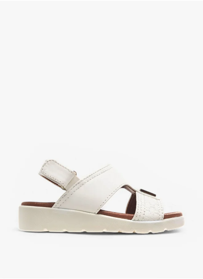LBL by Shoexpress Textured Arabic Sandals with Hook and Loop Closure