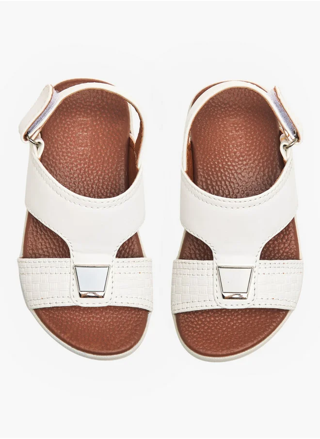 LBL by Shoexpress Textured Arabic Sandals with Hook and Loop Closure