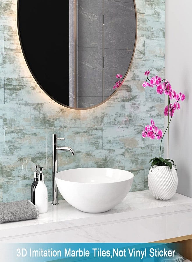 BeNice Peel and Stick Backsplash for Kitchen Tile,Peel and Stick Tiles for Walls Tile Stickers Waterproof Marble Tile Backsplash 3.85"x11.73"(16Tiles) California Blue - Image 4