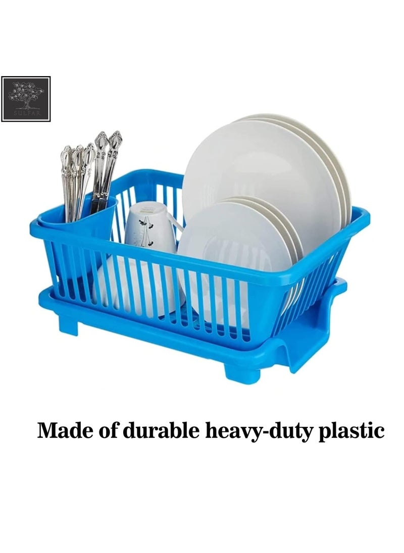 sulfar - Sulfar 3-in-1 Compact Kitchen Organizer | Combines Dish Rack, Drainer, and Washing Basket | Space-Saving Design, Ideal for Small Kitchens | Bright Blue - Image 1