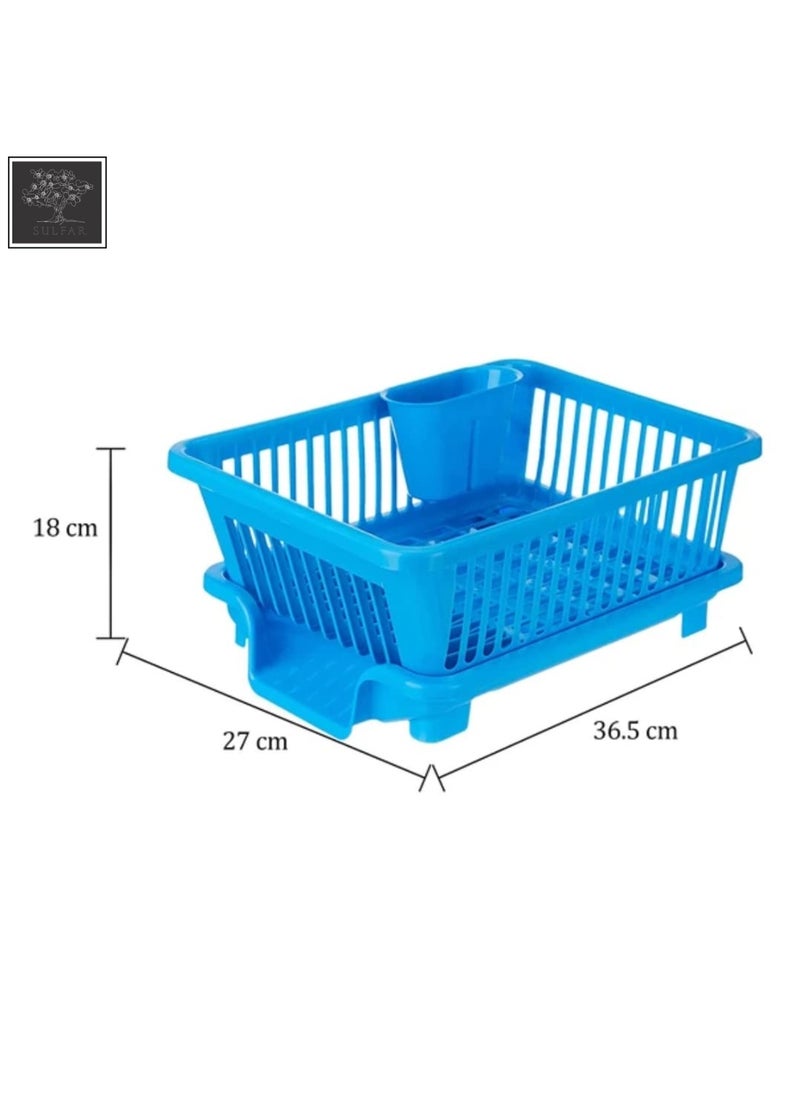 sulfar - Sulfar 3-in-1 Compact Kitchen Organizer | Combines Dish Rack, Drainer, and Washing Basket | Space-Saving Design, Ideal for Small Kitchens | Bright Blue - Image 1