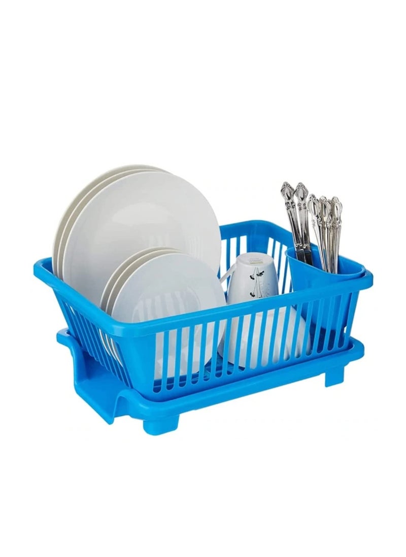 sulfar - Sulfar 3-in-1 Compact Kitchen Organizer | Combines Dish Rack, Drainer, and Washing Basket | Space-Saving Design, Ideal for Small Kitchens | Bright Blue - Image 1