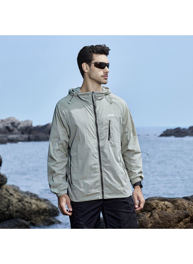 Jeep Upf50+ Men's Summer Sun Protection Jacket Outdoor Casual Comfortable Versatile Hooded Cardigan Coat Men - Image 2