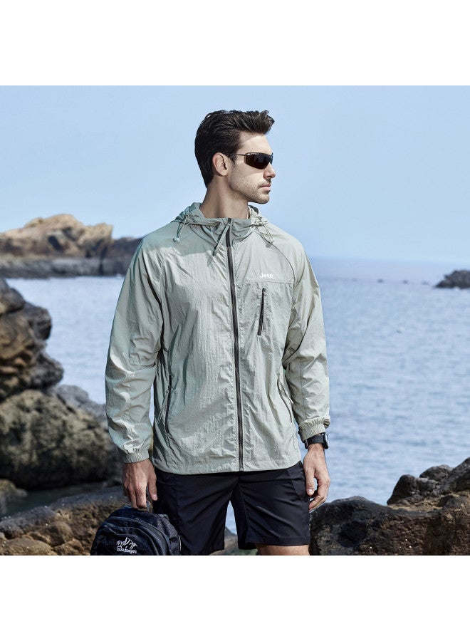 Jeep Upf50+ Men's Summer Sun Protection Jacket Outdoor Casual Comfortable Versatile Hooded Cardigan Coat Men - Image 4