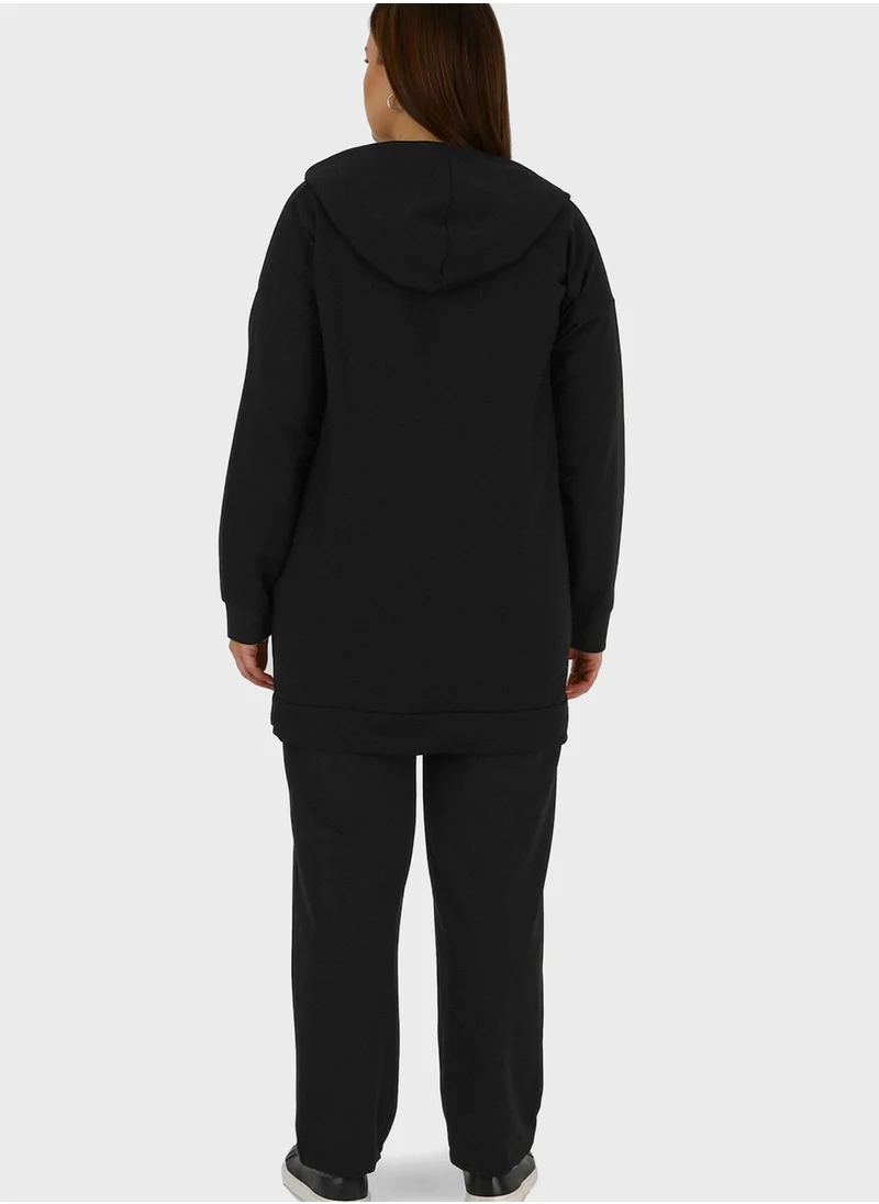 Alia by modanisa Pocket Detail Coat & Pants Set