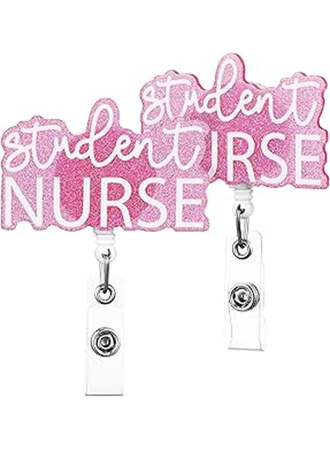 Retractable Nurse Badge Reels 2 Pack With Clip For Hospital Clinical And Student Use - Image 1