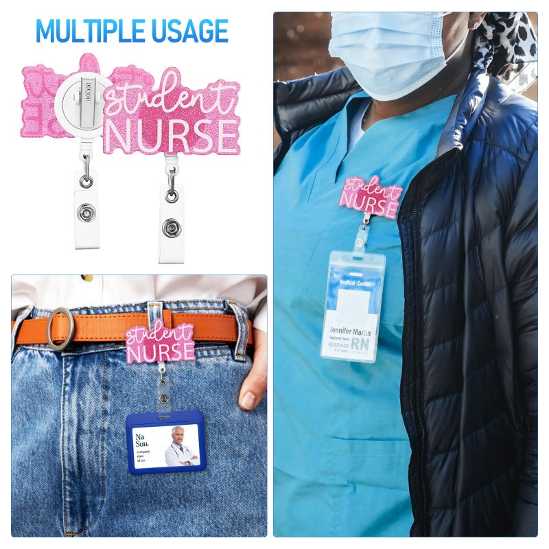Retractable Nurse Badge Reels 2 Pack With Clip For Hospital Clinical And Student Use - Image 4