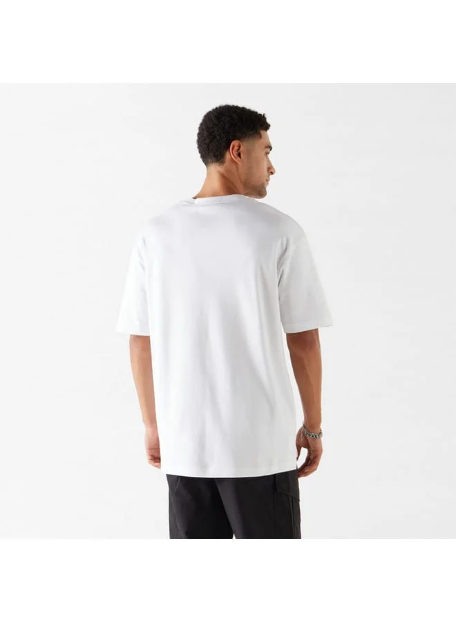 Ecko Unltd. Ecko Unltd Logo Print High-Low T-shirt with Crew Neck and Short Sleeves
