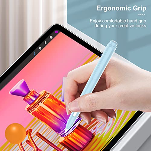 MoKo Holder Case Compatible with Apple Pencil 2nd Generation, Retractable Protective Apple Pencil Cover with Sturdy Clip, Hard PC Apple Pencil Case, Support Double-Tap, Sky Blue - Image 5