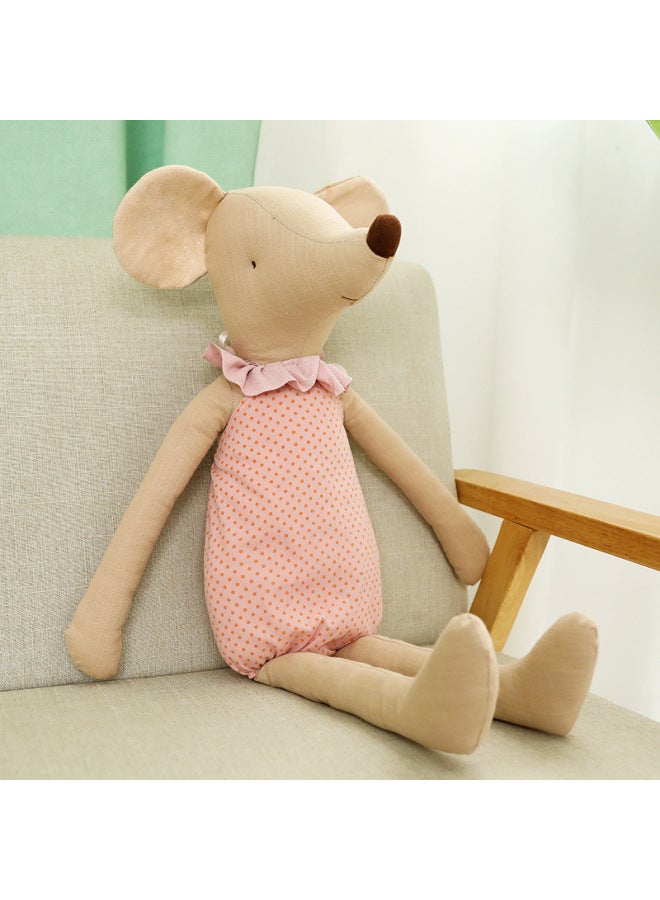 Ins Creative Dressing Mouse Plush Toy Doll Year Of The Rat Mascot Company Annual Meeting Gift Wholesale-Color:Pink-Height:45cm - Image 1