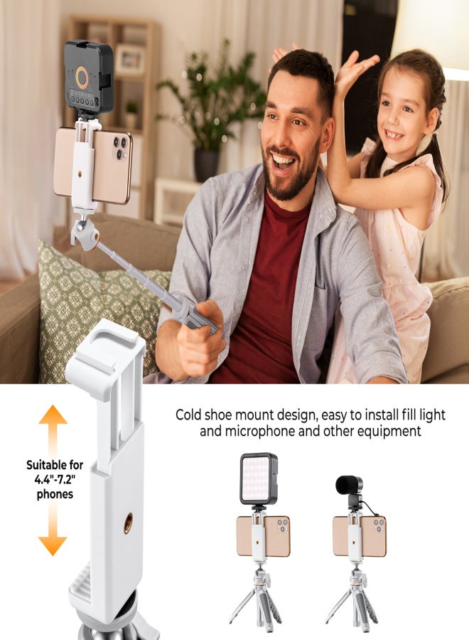 K&F CONCEPT Portable Extendable Selfie Stick Tripod Aluminum Alloy 1/4 In Screw 2kg Load Capacity with Phone Holder Remote Shutter Replacement for iPhone 15/14/13/12 Mirrorless Camera Vlog Live - Image 3