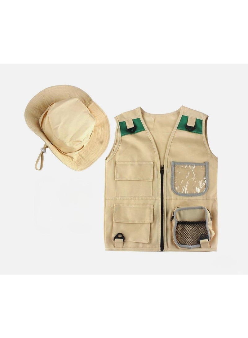 توي لاند طقم زي المستكشف للأطفال – سترة سفاري بجيوب وقبعة متناسقة - Image 2