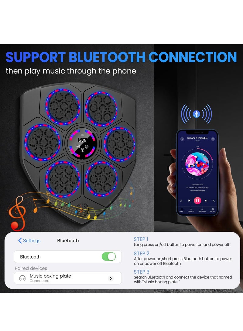 XiuWoo Music Boxing Machine, Musical Boxing Machine with Boxing Gloves, 9 Speeds, 9 Training Modes, Smart Counting, Bluetooth Support, Wall Mounted Boxing Target for Adults and Kids  - Image 2