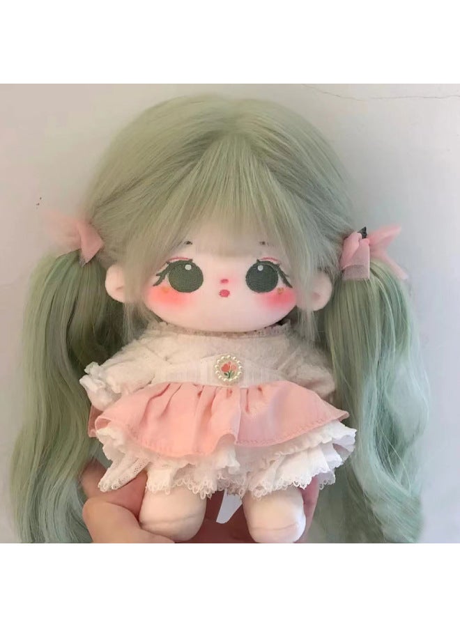 Maru Vegetable Cotton Doll 20cm Moe Nude Doll Dress Up Doll Plush Doll Girl Doll Set Birthday Gift For Girls-Specifications:20cm With Skeleton-Color:Pills Naked Baby + Hairstyle + Cherry Blossom Sling + Shorts - Image 3