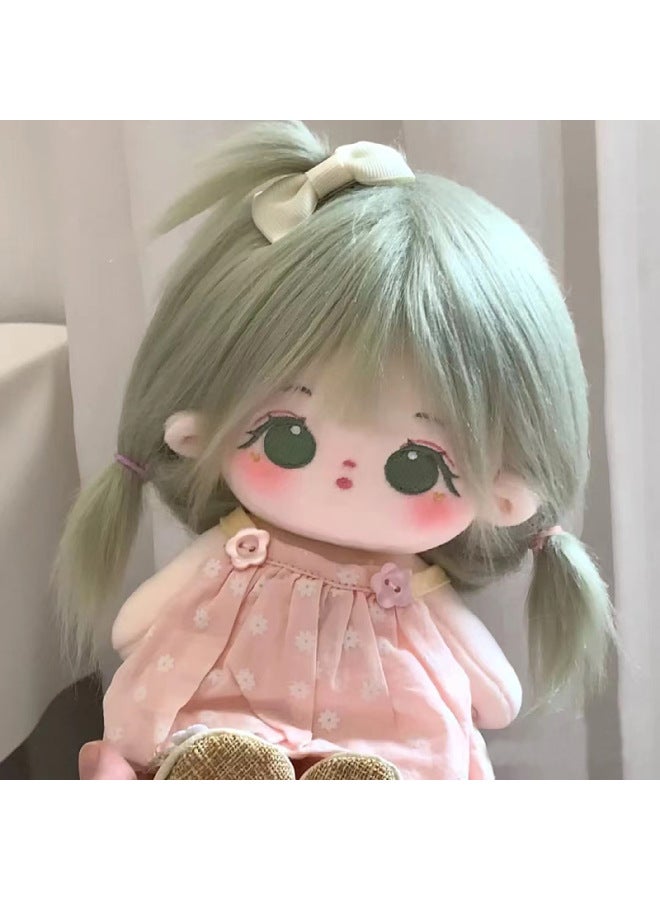 Maru Vegetable Cotton Doll 20cm Moe Nude Doll Dress Up Doll Plush Doll Girl Doll Set Birthday Gift For Girls-Specifications:20cm With Skeleton-Color:Pills Naked Baby + Hairstyle + Cherry Blossom Sling + Shorts - Image 2